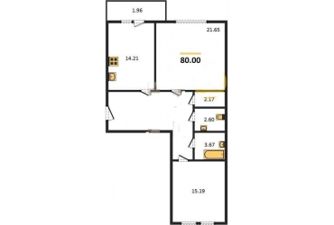 Продажа 2-комн. квартиры, 80 м², этаж 8 из 14