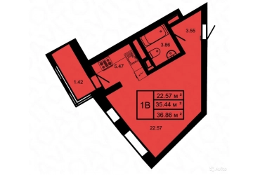 Продажа студии, 36.7 м², этаж 12 из 23