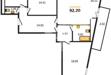 Продажа 3-комн. квартиры в новостройке, 92.2 м², этаж 12 из 14