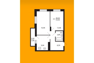 Продажа 2-комн. квартиры в новостройке, 54 м², этаж 10 из 25
