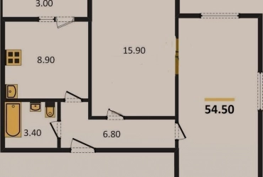 Продается 2-комн.квартира в ЖК Габишево, 54,5 кв.м., 5/5 эт., 2 343 500 рублей.