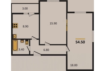 Продается 2-комн.квартира в ЖК Габишево, 54,5 кв.м., 5/5 эт., 2 343 500 рублей.