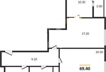 2 ккв.,  69,40 м2 в жилом комплексе Романтика, 4 040 000 рублей